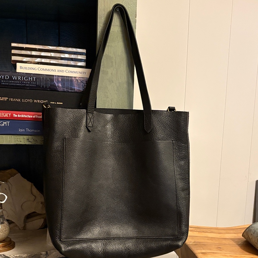 Elegant and versatile Black Leather Tote Bag